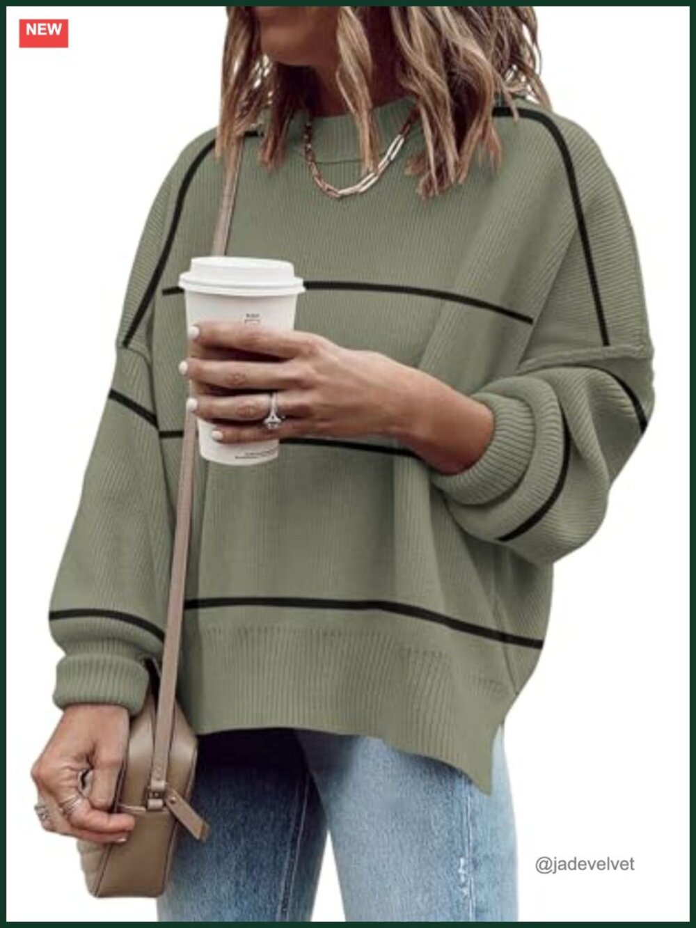 Oversized Ribbed Pullover Sweater Side Slit Mock Neck Batwing Sleeve